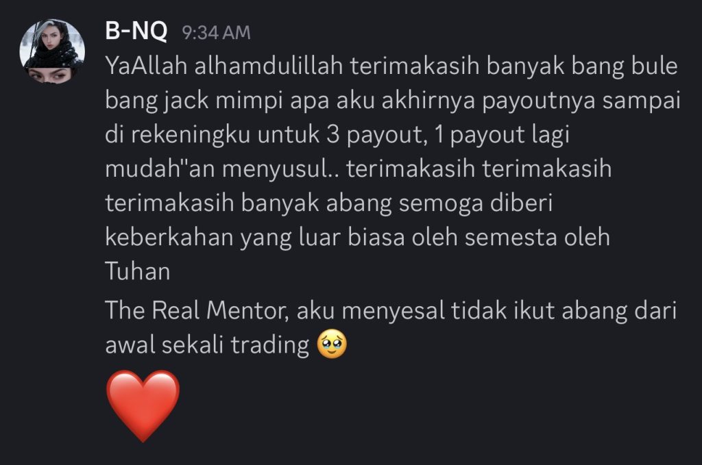 Testimoni trader member JW Trading Academy