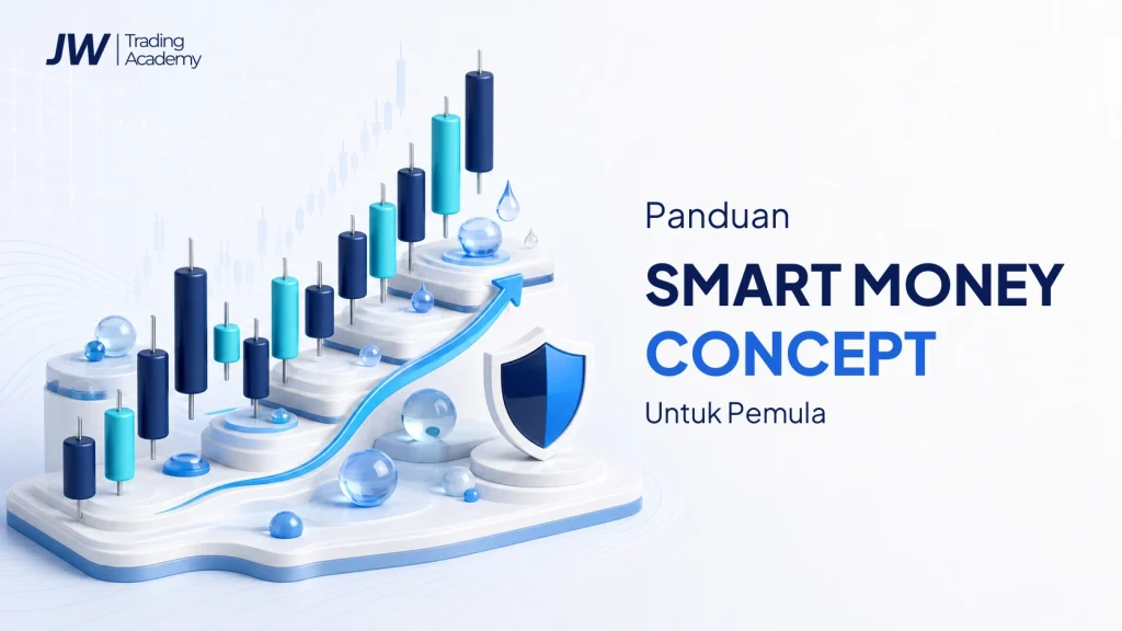 Panduan Smart Money Concept untuk pemula dengan market structure dan logo JW Trading Academy
